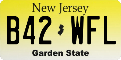 NJ license plate B42WFL