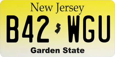 NJ license plate B42WGU