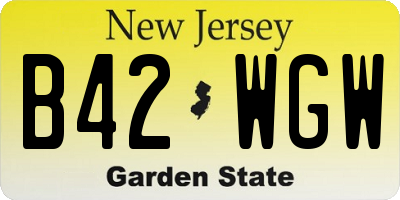 NJ license plate B42WGW