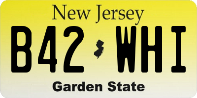 NJ license plate B42WHI