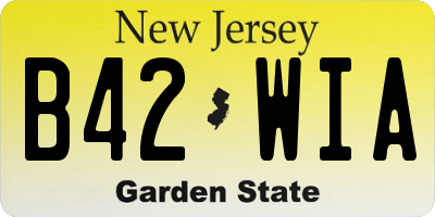 NJ license plate B42WIA