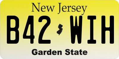 NJ license plate B42WIH