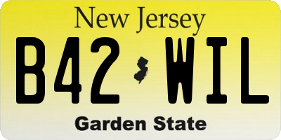 NJ license plate B42WIL