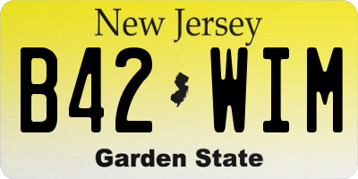 NJ license plate B42WIM