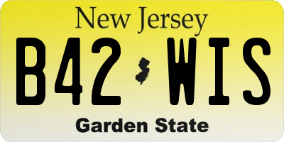 NJ license plate B42WIS