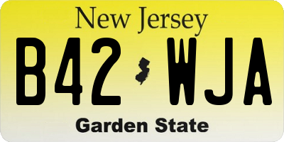 NJ license plate B42WJA