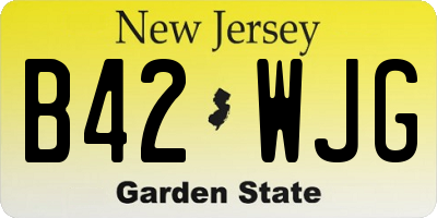 NJ license plate B42WJG