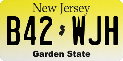 NJ license plate B42WJH