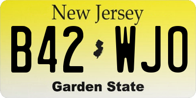 NJ license plate B42WJO