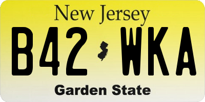 NJ license plate B42WKA