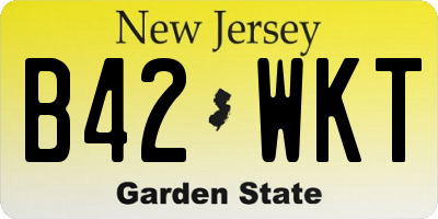 NJ license plate B42WKT