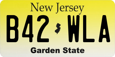 NJ license plate B42WLA