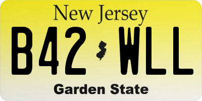NJ license plate B42WLL
