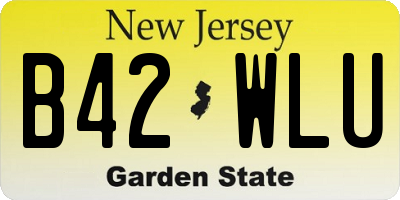 NJ license plate B42WLU