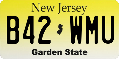 NJ license plate B42WMU