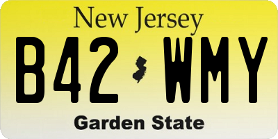 NJ license plate B42WMY