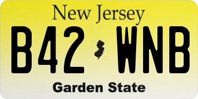 NJ license plate B42WNB