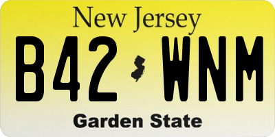 NJ license plate B42WNM