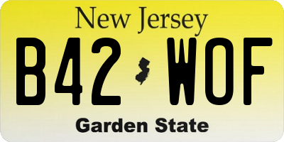 NJ license plate B42WOF