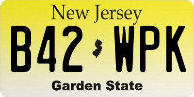 NJ license plate B42WPK
