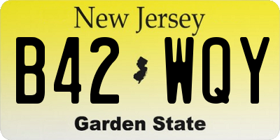 NJ license plate B42WQY