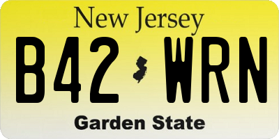 NJ license plate B42WRN