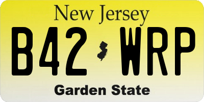 NJ license plate B42WRP