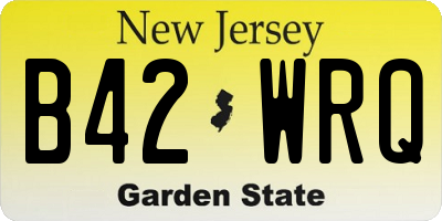 NJ license plate B42WRQ