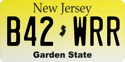 NJ license plate B42WRR