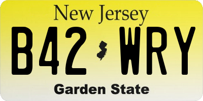 NJ license plate B42WRY