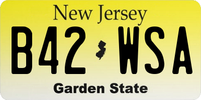 NJ license plate B42WSA