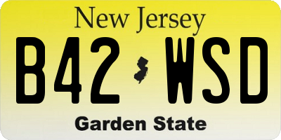 NJ license plate B42WSD