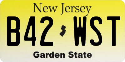 NJ license plate B42WST