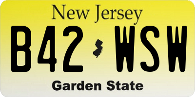 NJ license plate B42WSW
