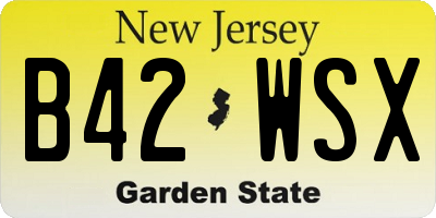 NJ license plate B42WSX