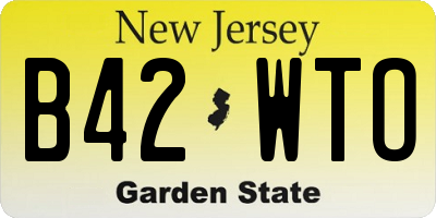 NJ license plate B42WTO