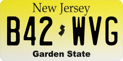 NJ license plate B42WVG