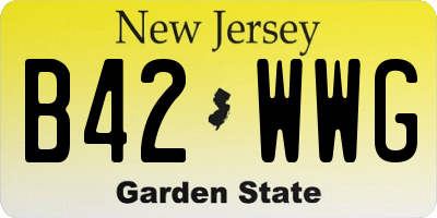 NJ license plate B42WWG