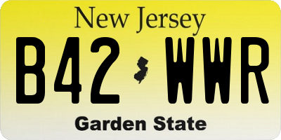 NJ license plate B42WWR