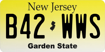 NJ license plate B42WWS