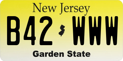 NJ license plate B42WWW