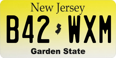 NJ license plate B42WXM