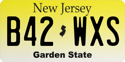 NJ license plate B42WXS