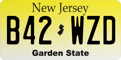NJ license plate B42WZD