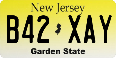 NJ license plate B42XAY