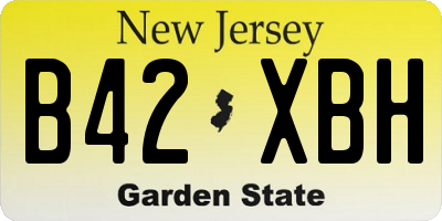 NJ license plate B42XBH