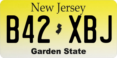 NJ license plate B42XBJ