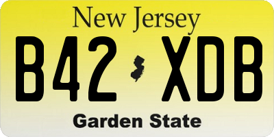 NJ license plate B42XDB