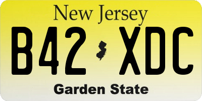 NJ license plate B42XDC