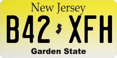 NJ license plate B42XFH